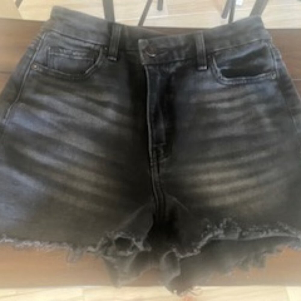 American Eagle Curvy Mom Shorts - Black, Size 0